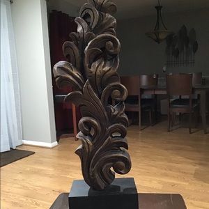 Tall Decorative wooden piece with gold accents